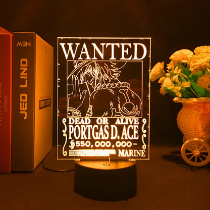 Lampe LED 3D One Piece – Wanted