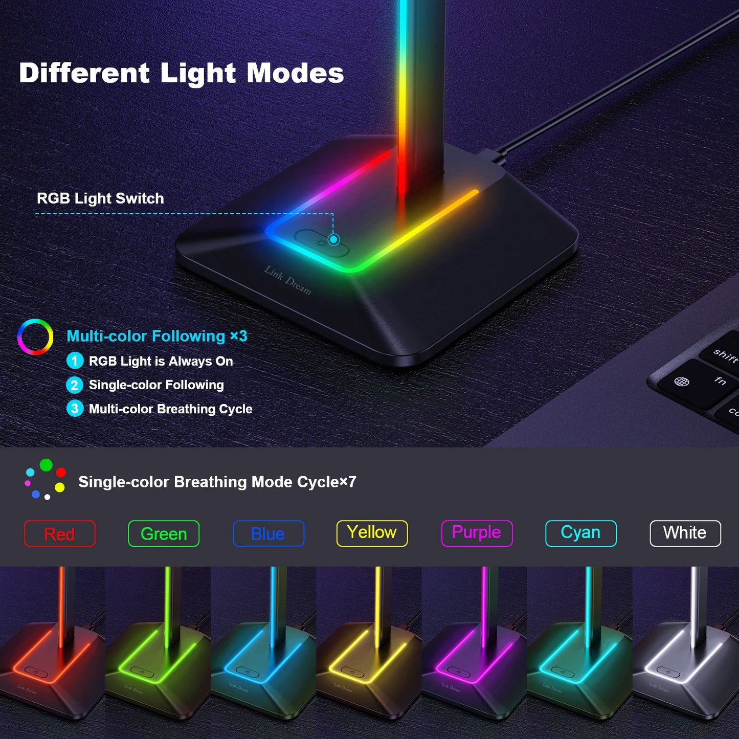 Support Casque Gaming RGB