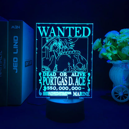 Lampe LED 3D One Piece – Wanted